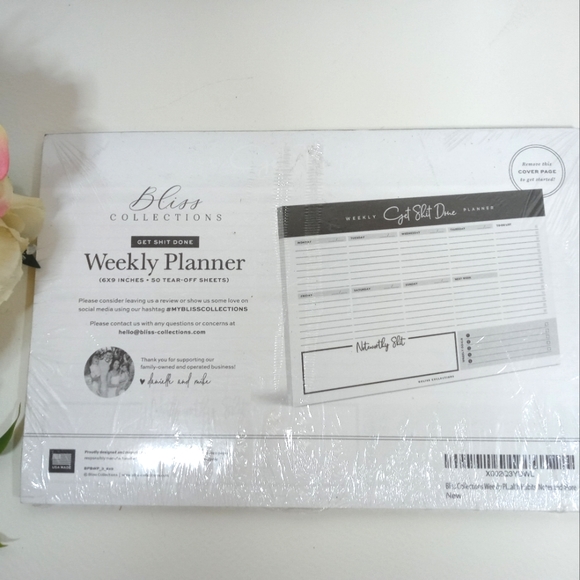 Bliss Collections Weekly Planner. Planner accessory. 50 Planner Sheets. Day plan - Picture 2 of 3